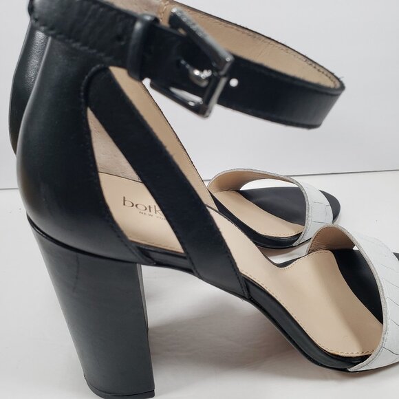 BOTKIER Shana Sandals 9M Black White Block Heel Ankle Strap NWOB - Picture 3 of 8